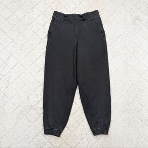 Lululemon Joggers Womens 6 Black Relaxed High Rise Sweats Cotton Terry 26”